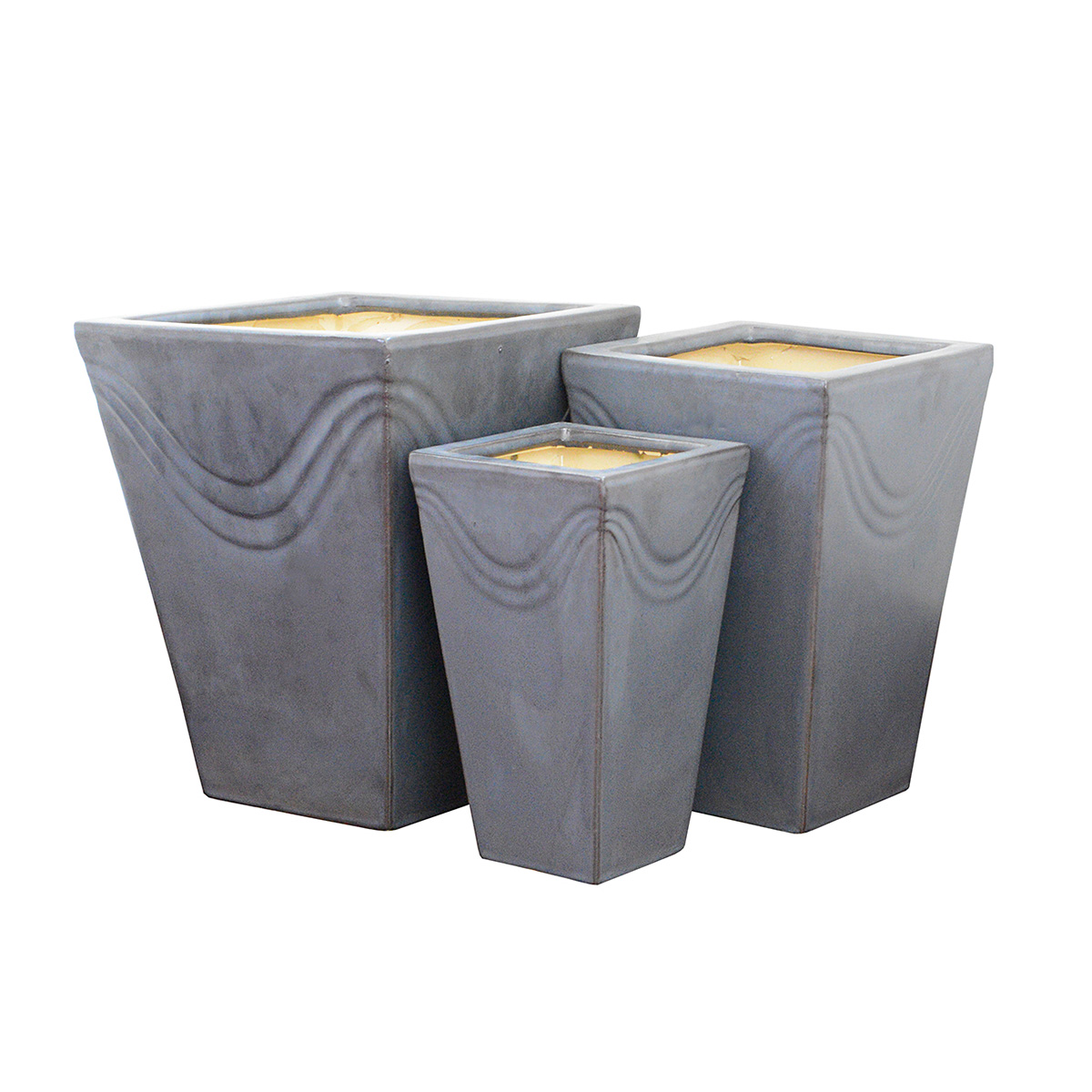 Pflanzkübel aus Keramik, 25 cm, 31 cm, cm, - Höhen 29 Gartenfreude grau