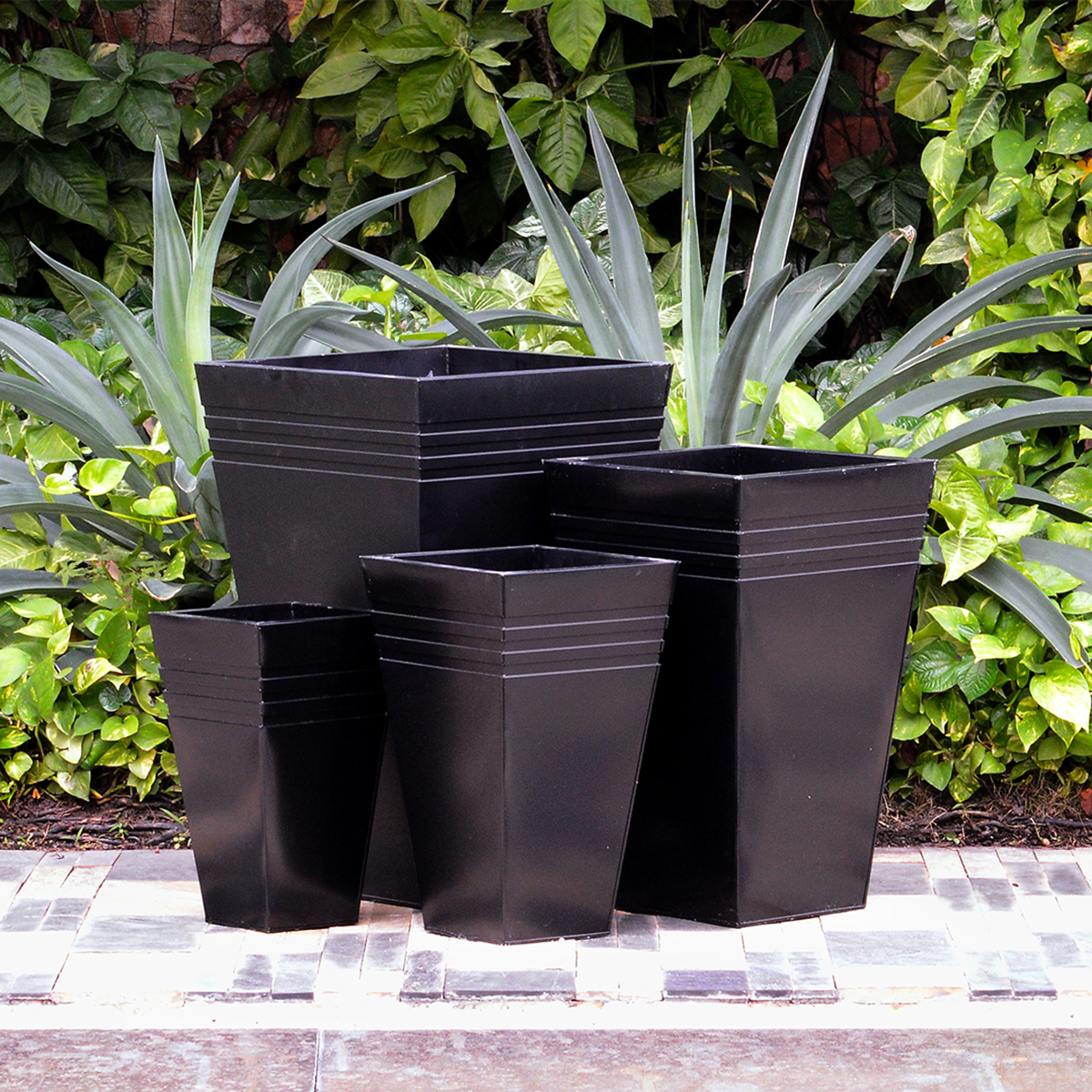 Pflanzkübel Zink 4er-Set, H 66 cm, H 55 cm, H 45 cm, H 38 cm - Gartenfreude