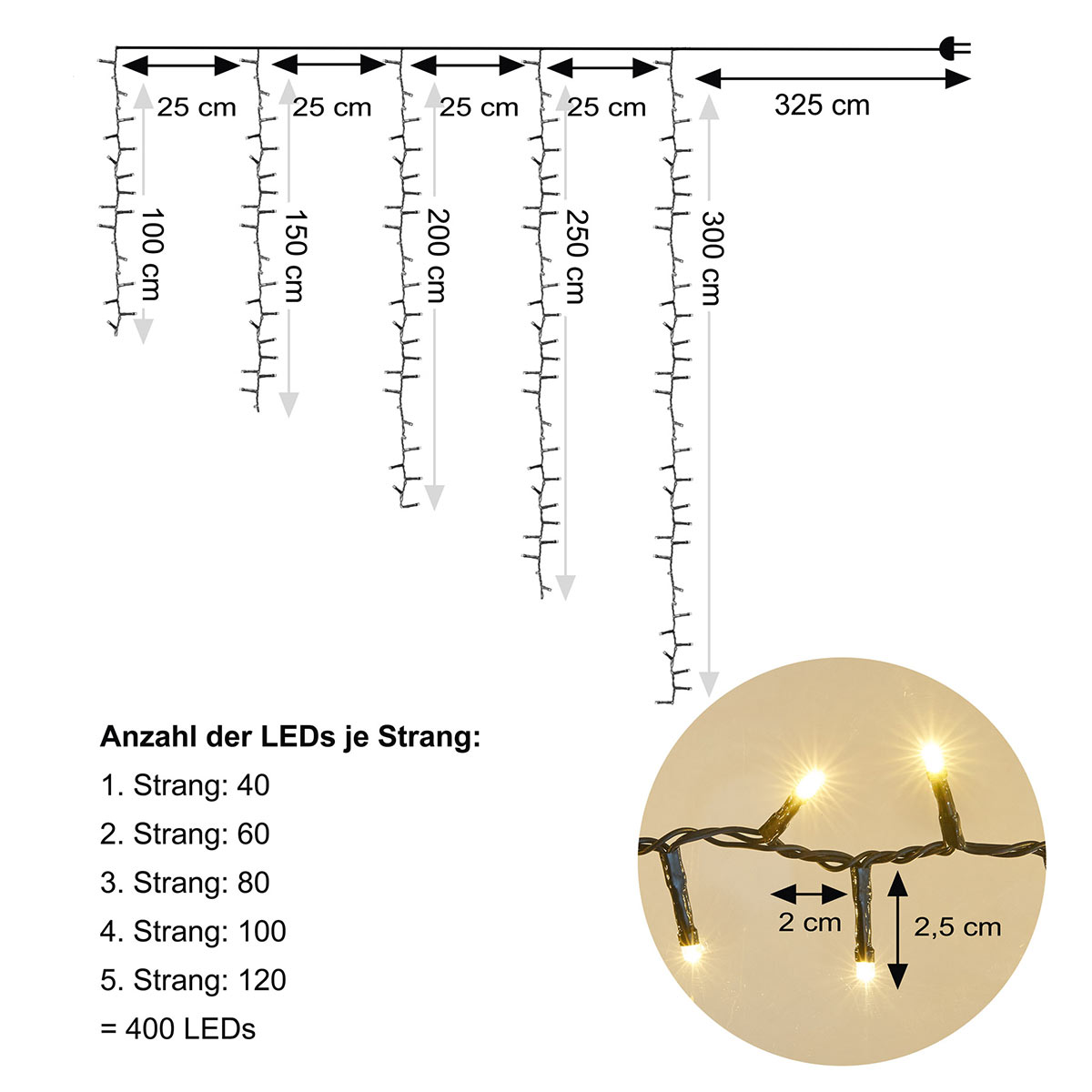 AMARE LED Lichterkette mit 10 Sternen - Weles Brands Online-Store